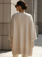 Women's Oversized Asymmetrical Merino Wool Knit Sweater