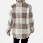 Sophie Laurent | Plush Checkered Sherpa Jacket For Women