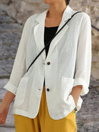 Women's Linen Blazer for Autumn – Light Breathable Women's Jacket