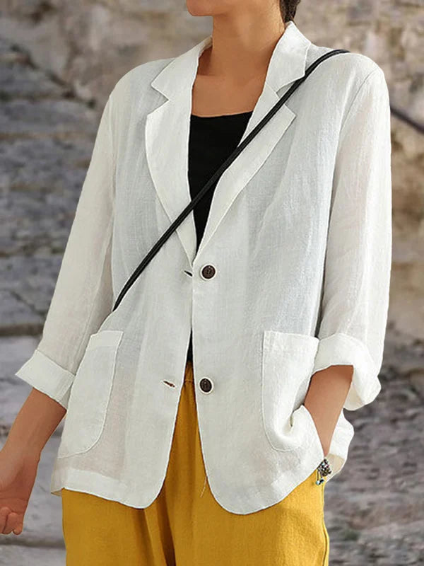 Women's Linen Blazer for Autumn – Light Breathable Women's Jacket