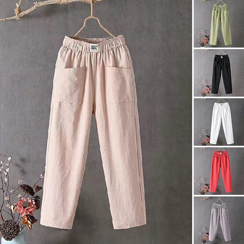 Emma™ - Cotton Linen Pants — Comfortable Waist