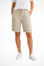 Women's Linen Capri Pants with Relaxed Fit for Autumn Everyday Everyday Wear