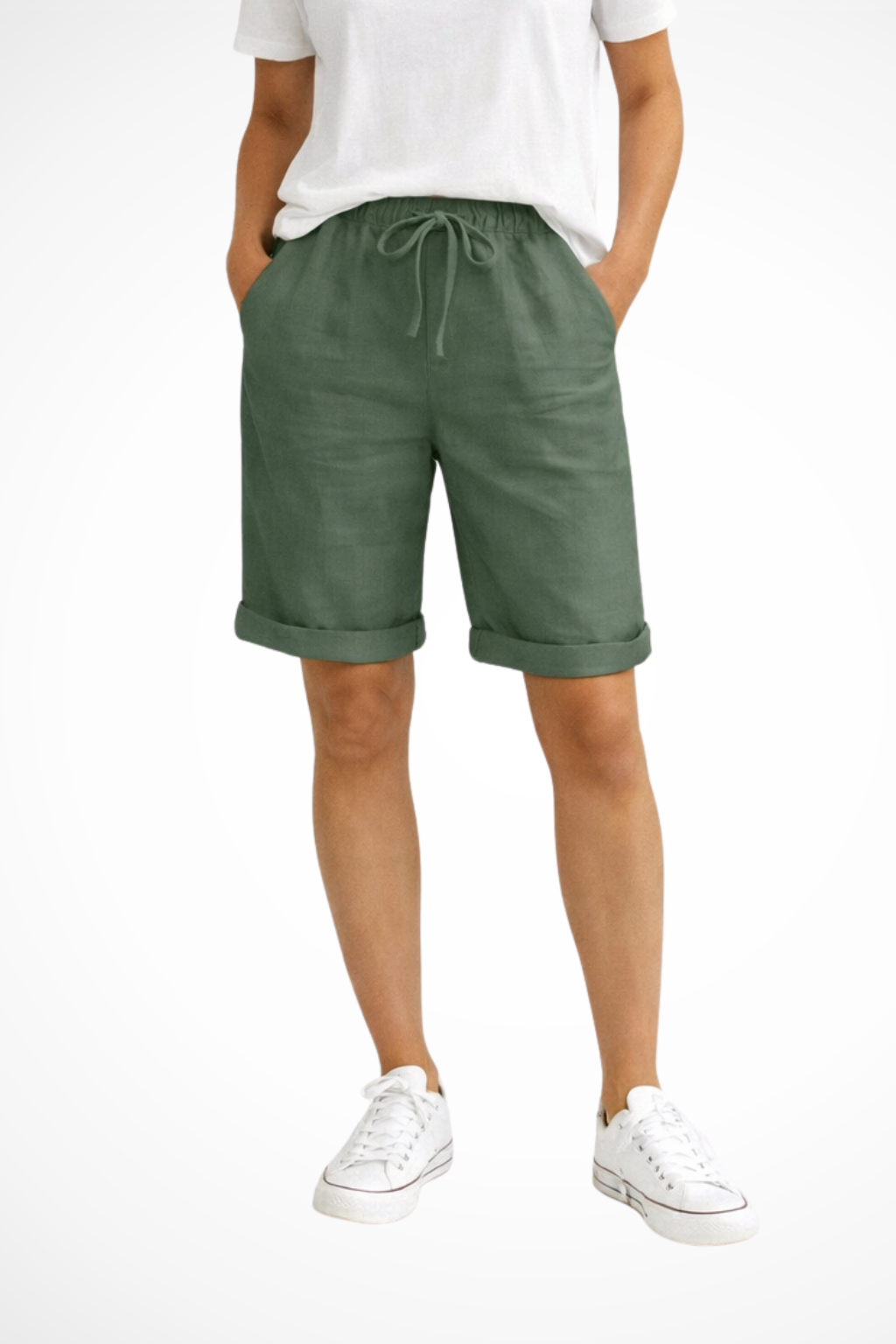 Women's Linen Capri Pants with Relaxed Fit for Autumn Everyday Everyday Wear