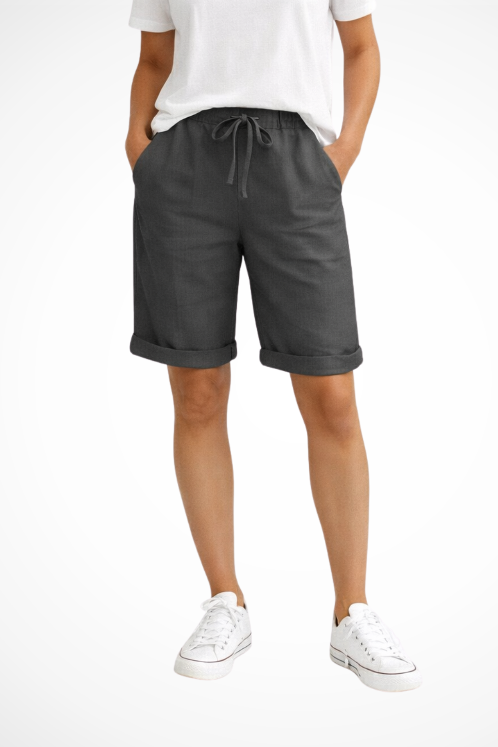 Women's Linen Capri Pants with Relaxed Fit for Autumn Everyday Everyday Wear