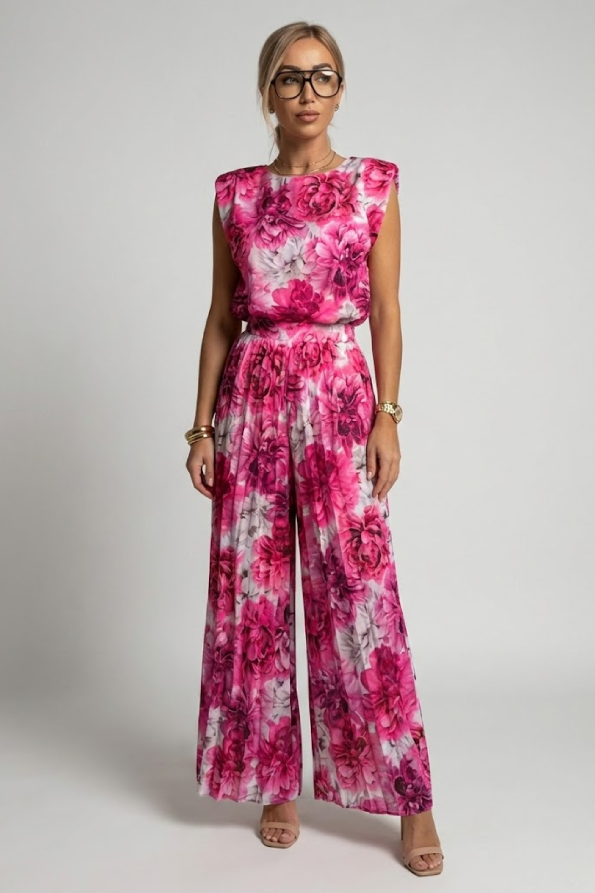 Bianca Moretti | Elegant Pleated Jumpsuit For Women