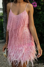 Seraphina Bellucci | Sequin Feather Mini Dress For Women