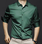 Men's Cotton Summer Shirt Refined Iron-Free Office Button Up Shirt