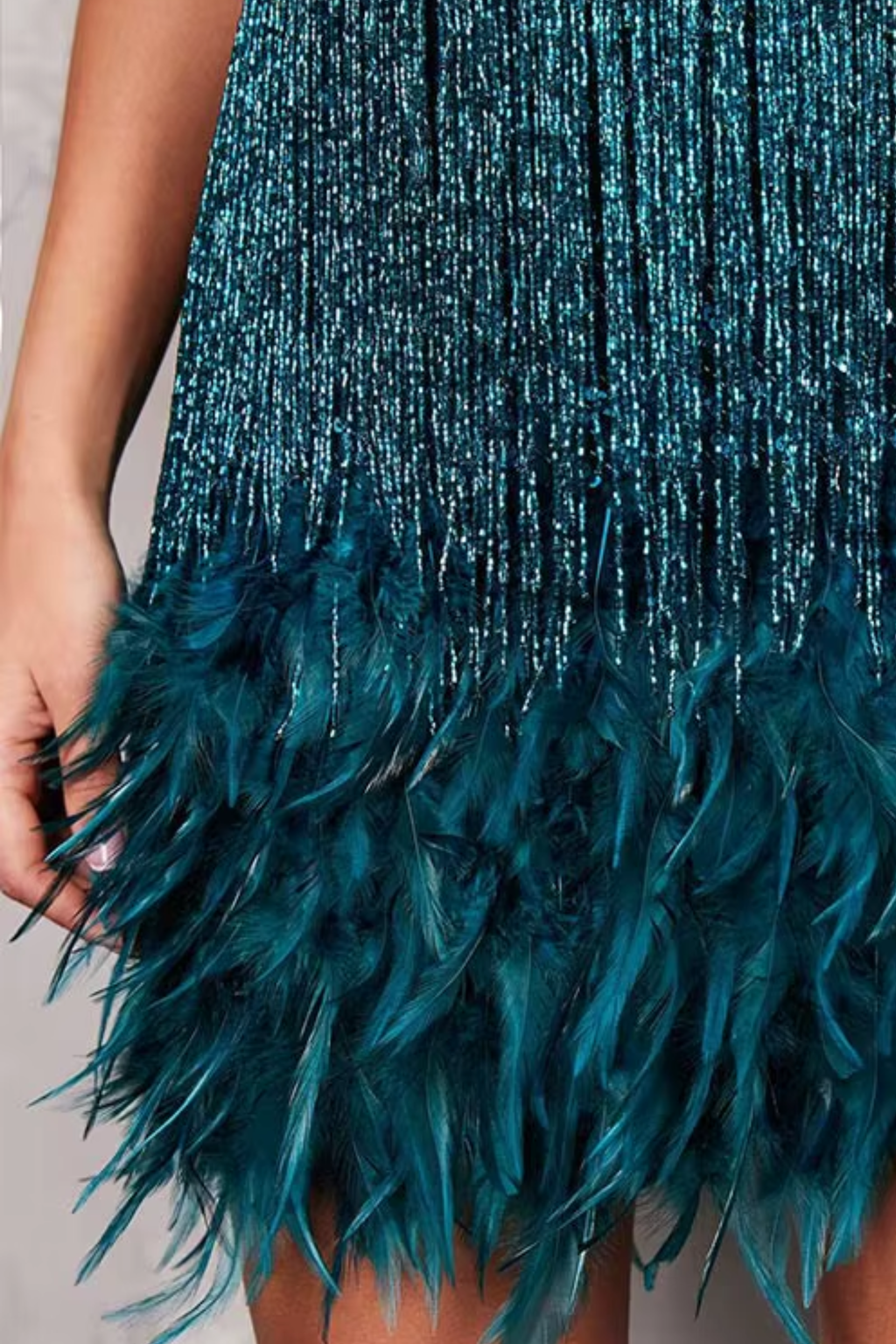 Seraphina Bellucci | Sequin Feather Mini Dress For Women