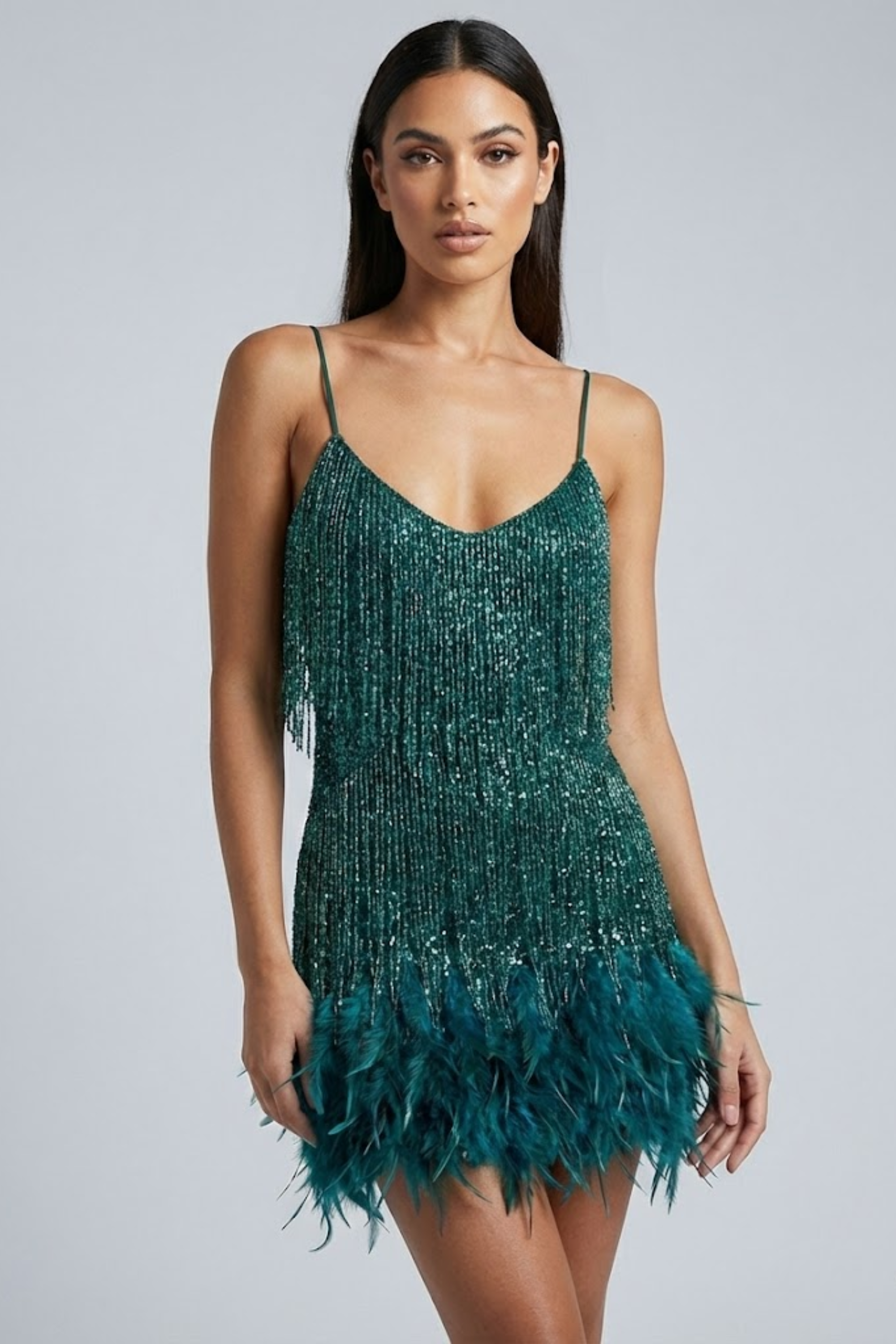 Seraphina Bellucci | Sequin Feather Mini Dress For Women