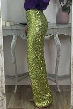 Valentina Rossi | Sequin Straight-Leg Party Pants For Women