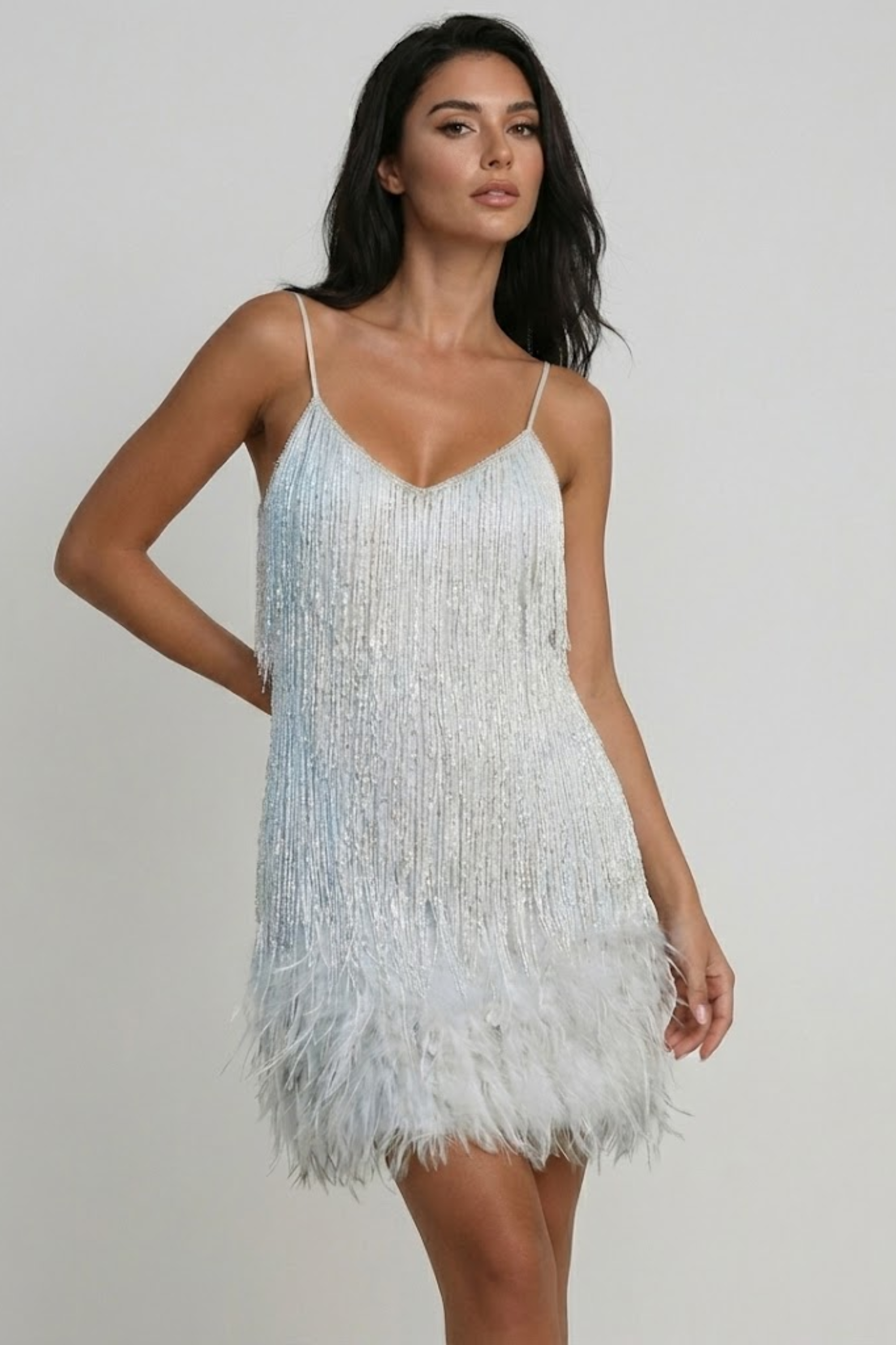 Seraphina Bellucci | Sequin Feather Mini Dress For Women