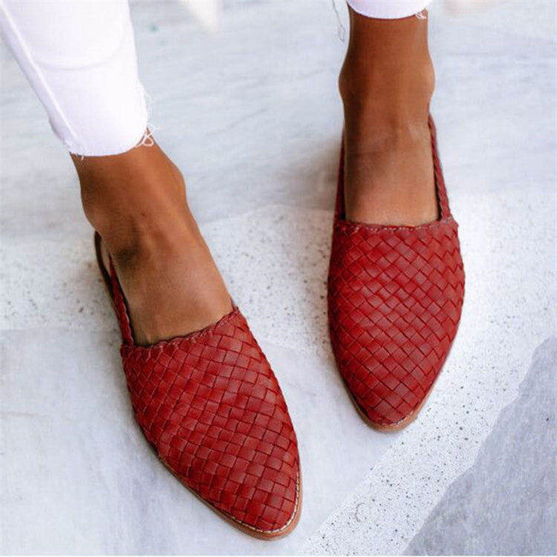 Lucy™ - Leather Woven Sandals — Open-Toe