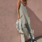 Sarah™ - V-Neck Sling Pocket Jumpsuit — Comfortable