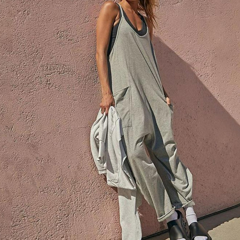 Sarah™ - V-Neck Sling Pocket Jumpsuit — Comfortable