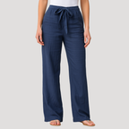 Women's Everyday Pants with Elastic Waistband and Relaxed Straight Fit for Autumn