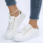 Chloe Laurent | Quilted Casual Sneakers For Women