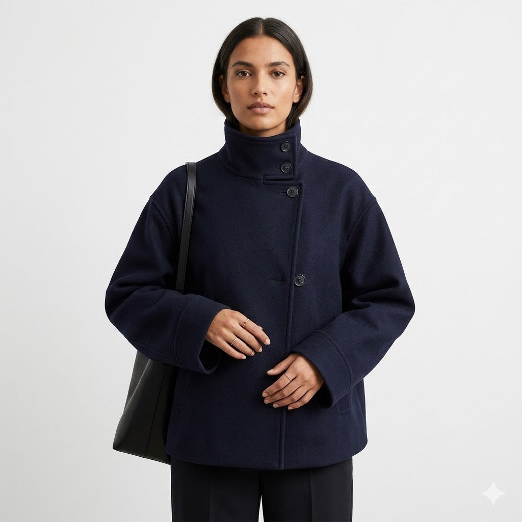 Élise Dubois | Elegant Short Wool Coat For Women