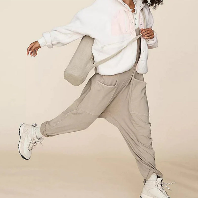 Sarah™ - V-Neck Sling Pocket Jumpsuit — Comfortable
