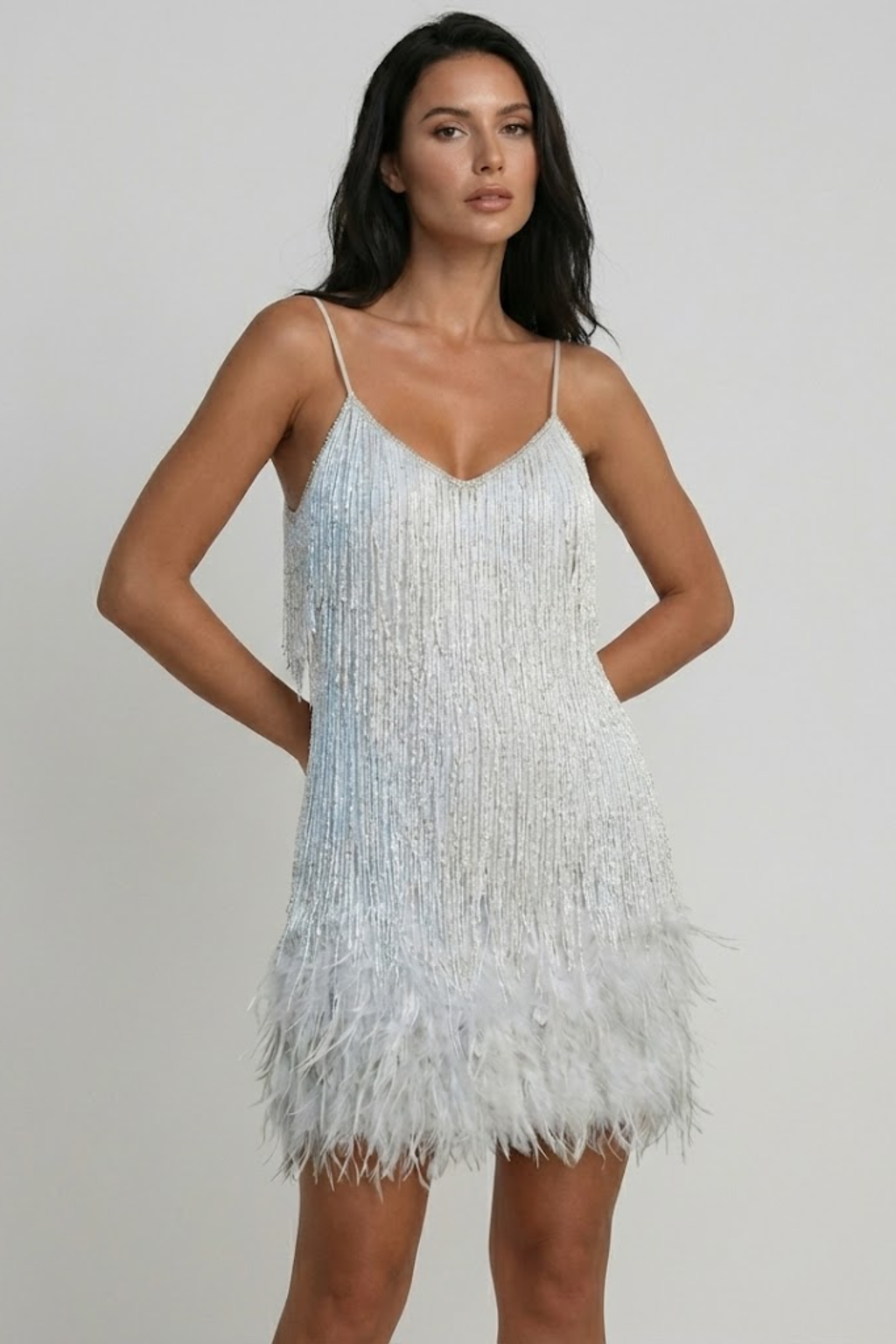 Seraphina Bellucci | Sequin Feather Mini Dress For Women