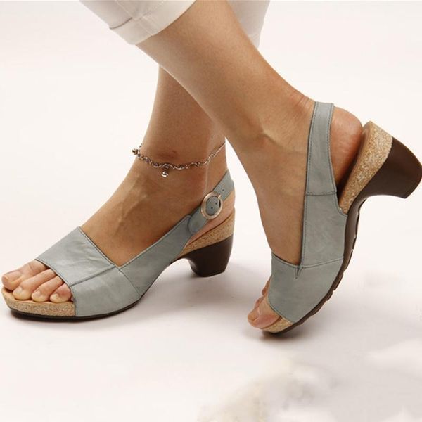 Women’s Leather Slingback Wedge Sandals