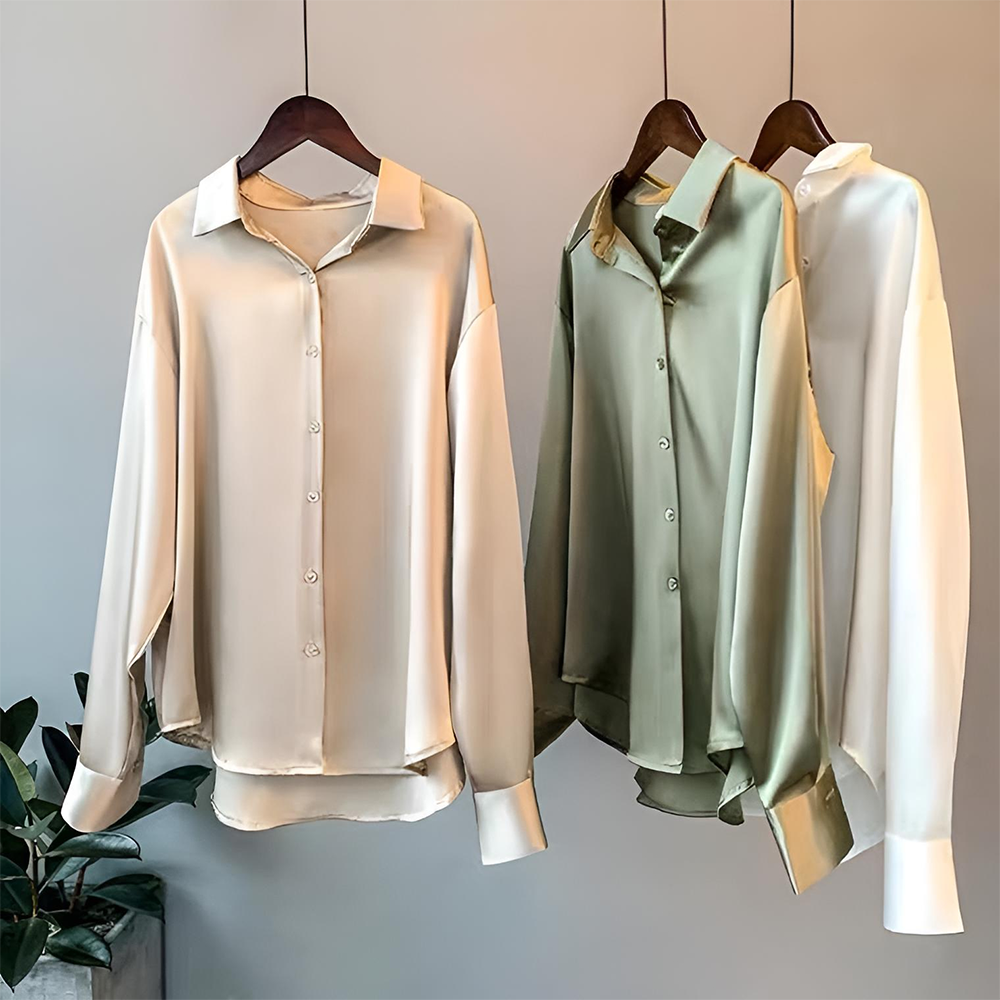 Lily™ - High Quality Satin Blouse — Soft Knit