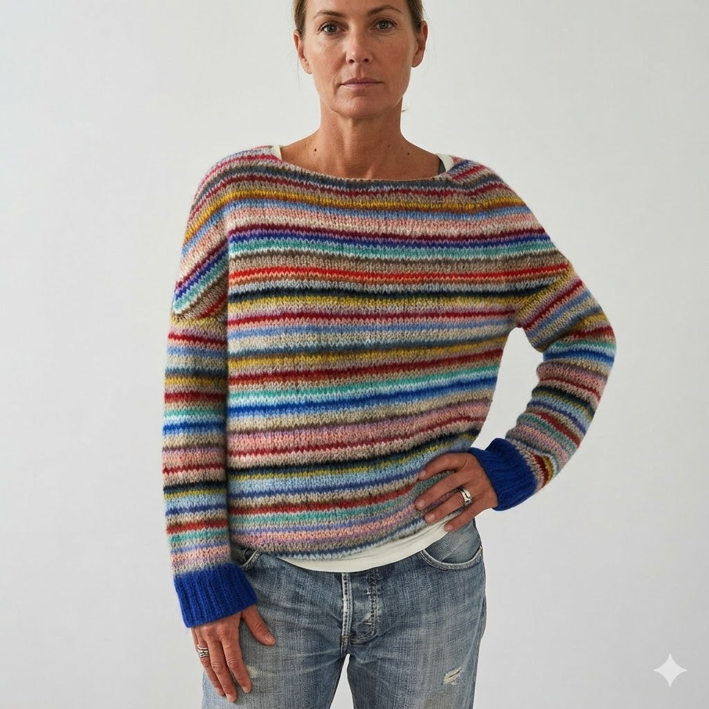 Rosalie Bellini | Rainbow Stripe Knit Sweater For Women