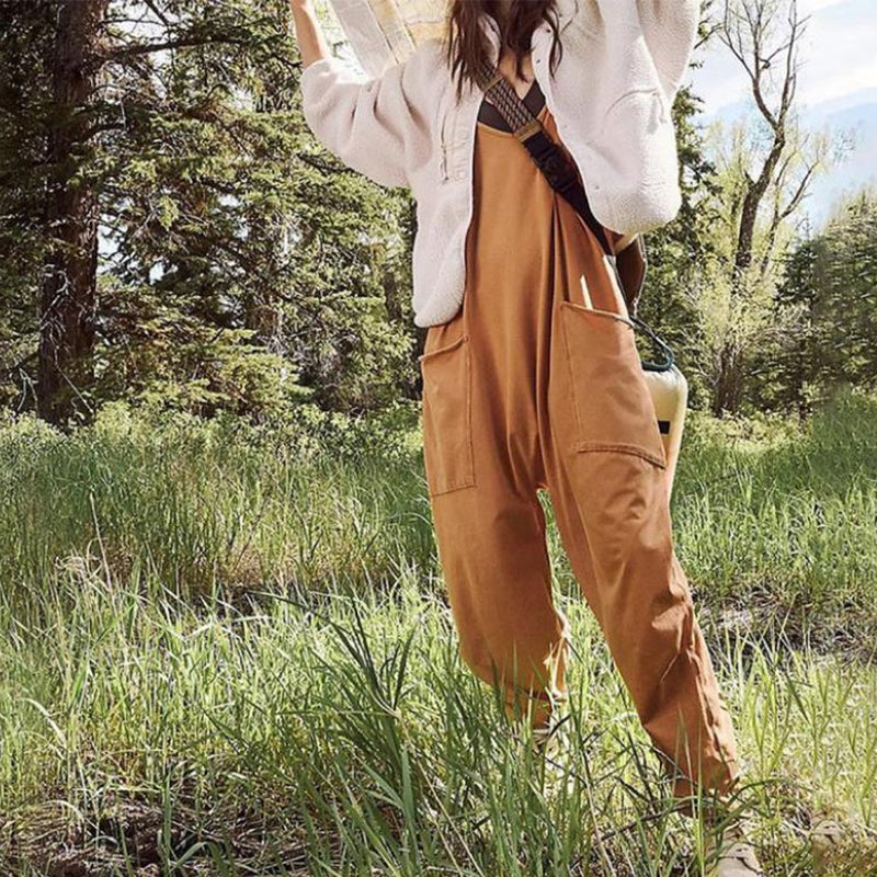 Sarah™ - V-Neck Sling Pocket Jumpsuit — Comfortable