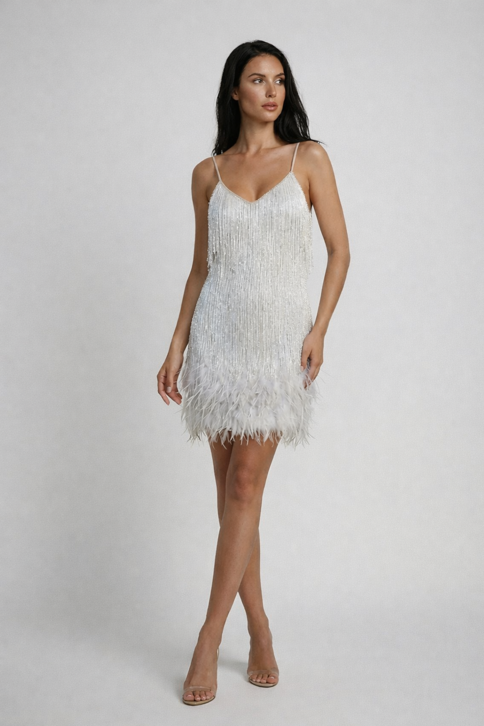 Seraphina Bellucci | Sequin Feather Mini Dress For Women
