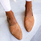 Lucy™ - Leather Woven Sandals — Open-Toe