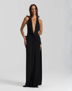 Valentina Moreau | Backless Satin Evening Maxi Dress For Women