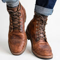 Damien Laurent | Vintage Leather Lace-Up Boots For Men