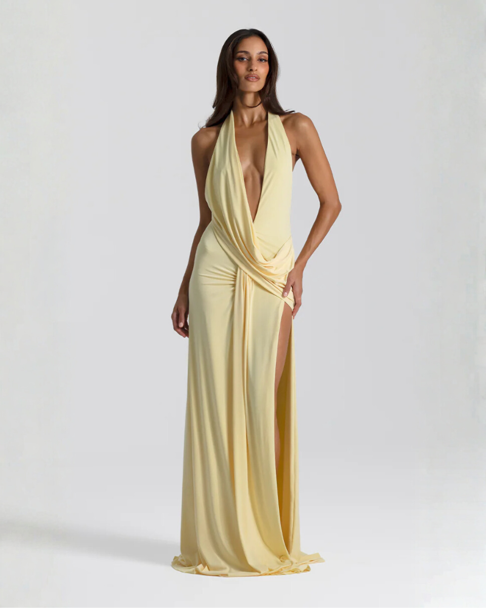 Valentina Moreau | Backless Satin Evening Maxi Dress For Women