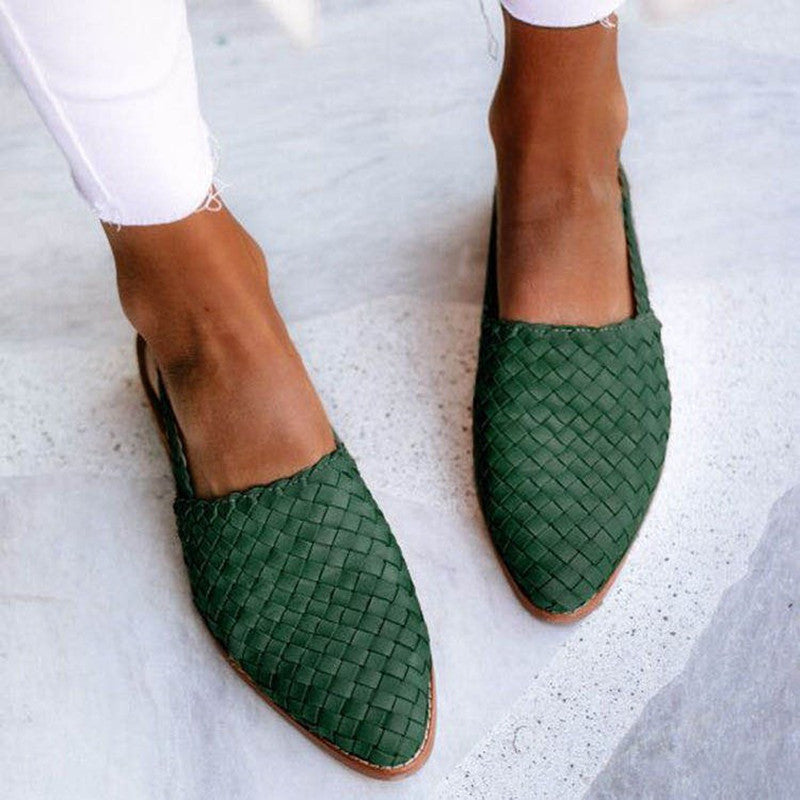 Lucy™ - Leather Woven Sandals — Open-Toe