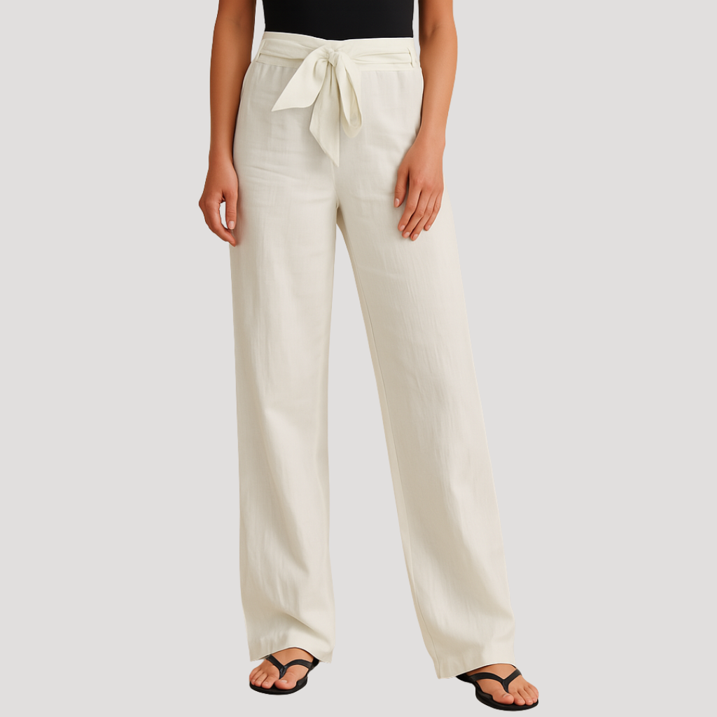 Women's Everyday Pants with Elastic Waistband and Relaxed Straight Fit for Autumn