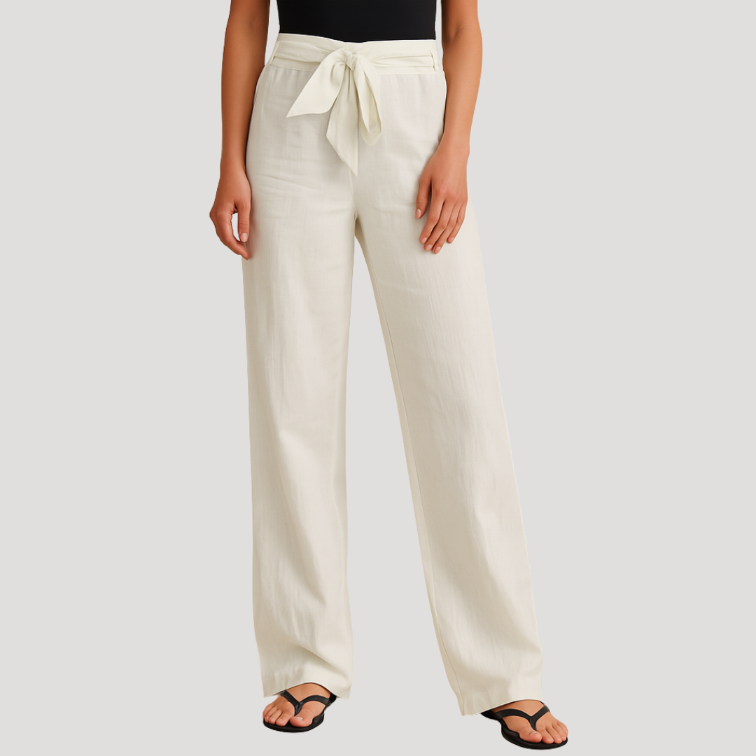 Women's Everyday Pants with Elastic Waistband and Relaxed Straight Fit for Autumn