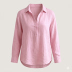 Elise Moreau | Blush Linen Relaxed Shirt with Effortless Elegance For Women