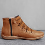 Women's Leather Ankle Boots Barefoot Minimalist Flat Shoes