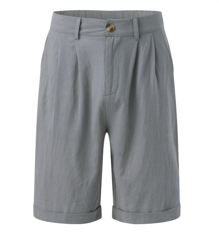 Men's Summer Linen Cotton Tailored Chino Shorts