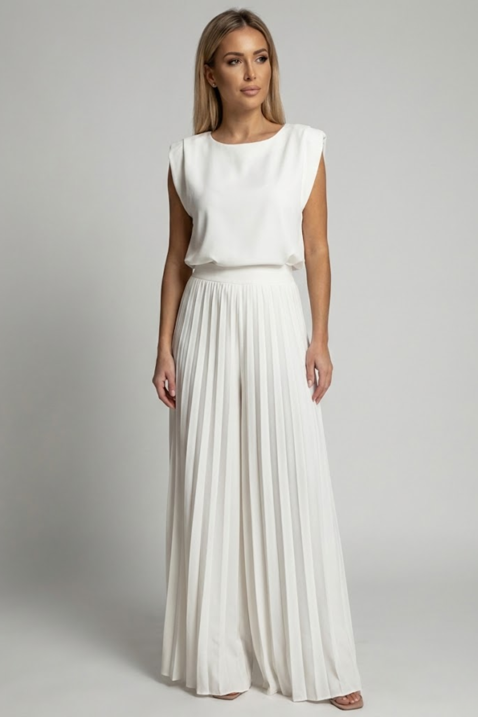 Bianca Moretti | Elegant Pleated Jumpsuit For Women