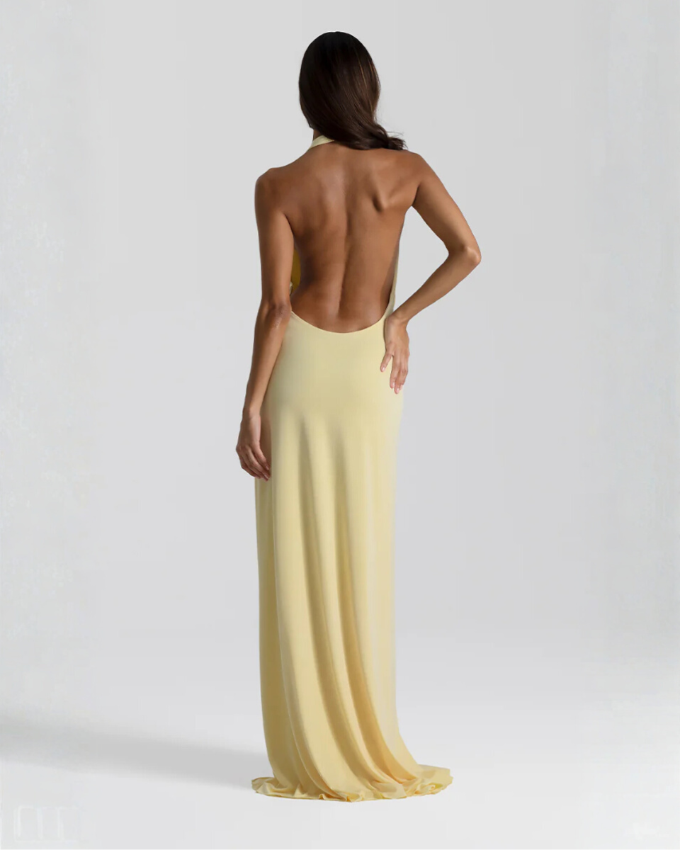 Valentina Moreau | Backless Satin Evening Maxi Dress For Women