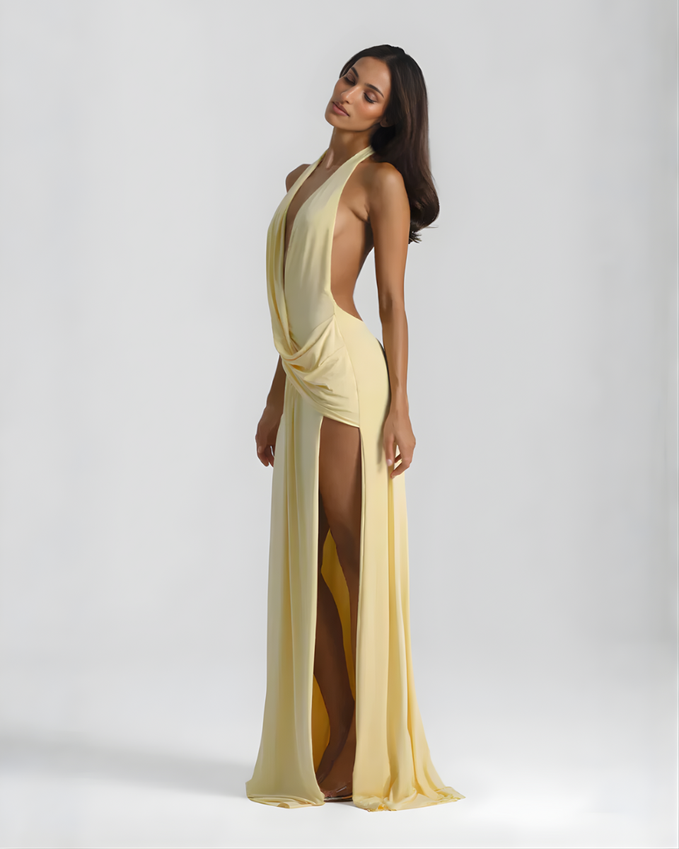 Valentina Moreau | Backless Satin Evening Maxi Dress For Women