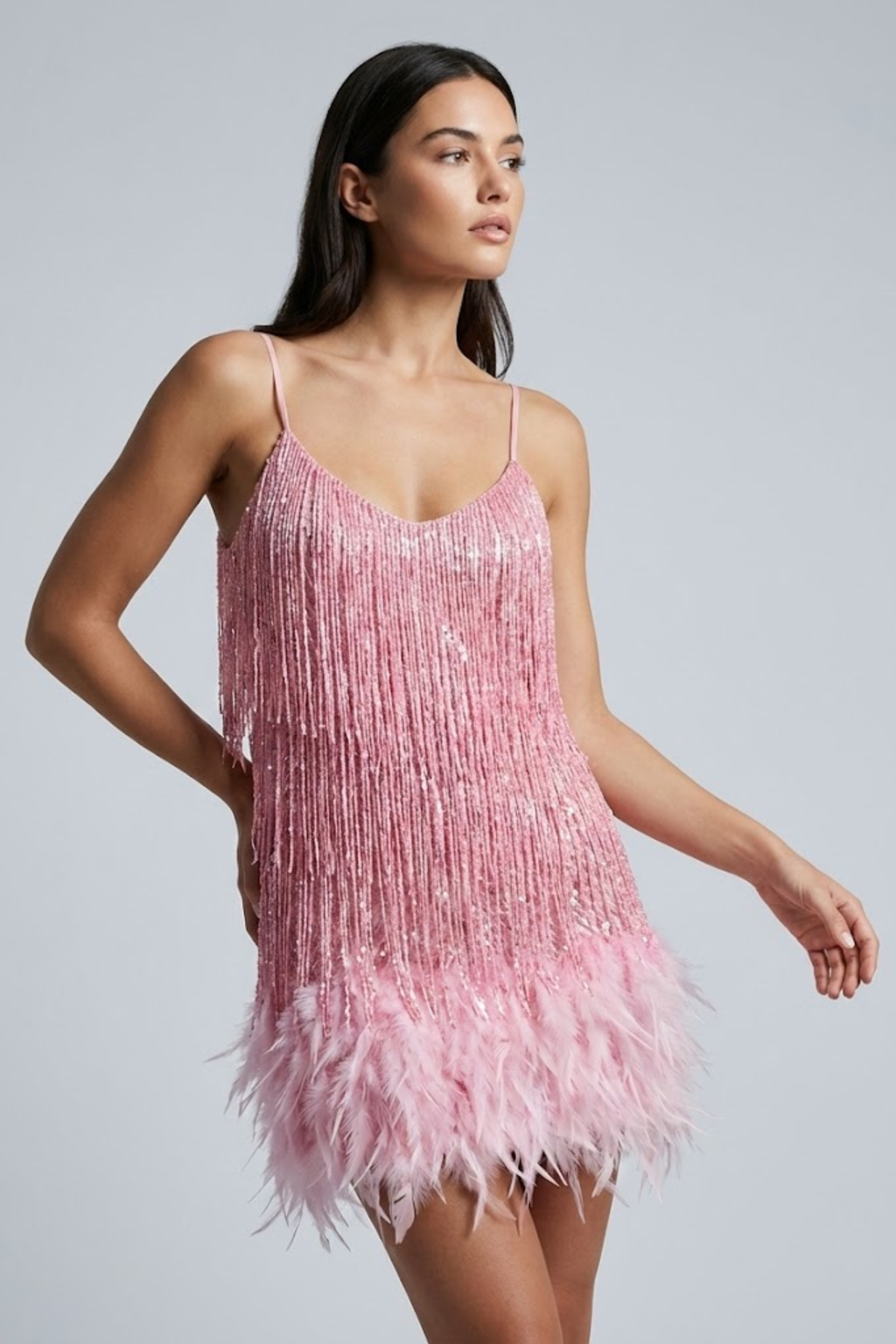 Seraphina Bellucci | Sequin Feather Mini Dress For Women