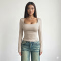 Isabella Romano | Sculpting Square Neck Top For Women