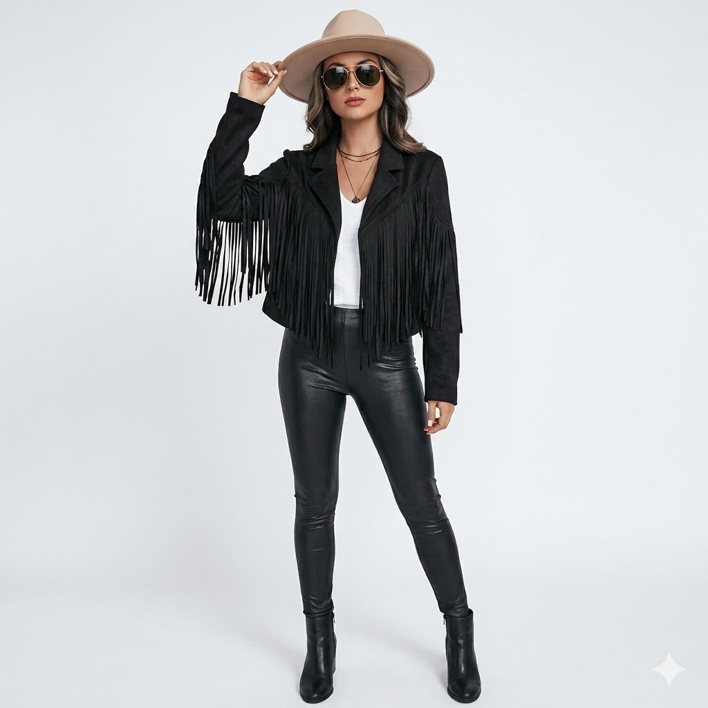 Bianca Rossi | Fringe Leather Jacket For Women