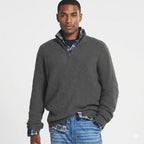 Lorenzo Moretti | Ribbed Knit Half-Zip Sweater For Men