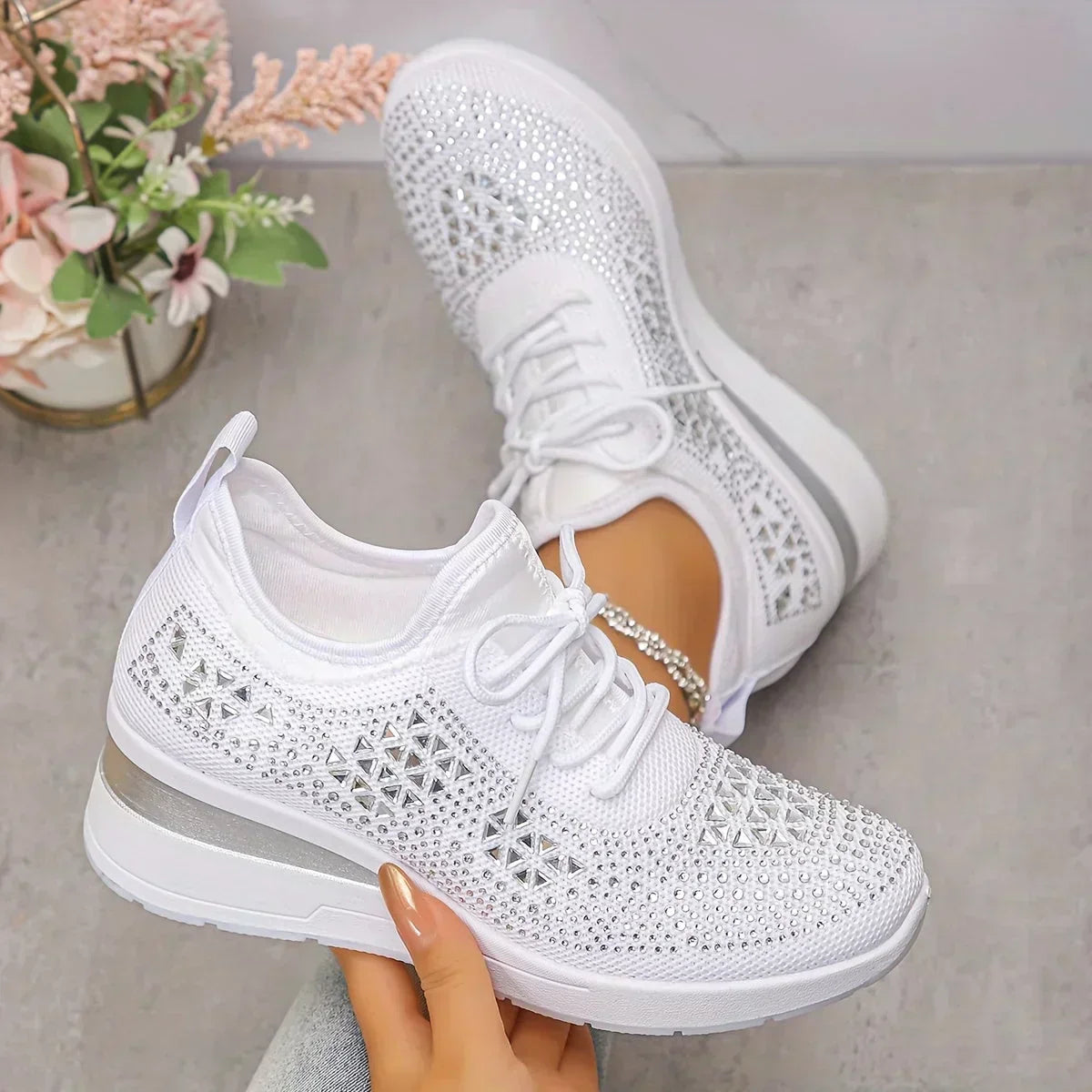 Elena Bellucci | Rhinestone Platform Sneakers For Women