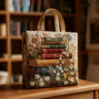 Women's Handmade Quilted Tote Bag with Unique Print — Spacious