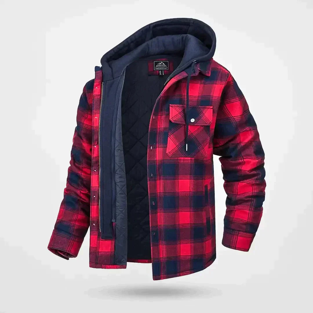 Luca Whitmore | Quilted Hooded Flannel Jacket For Men