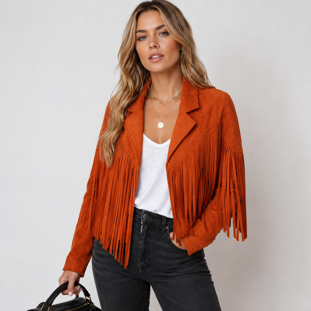 Tara Williams | Fringe Suede Cropped Jacket For Women