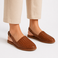 Isabella Rossi | Woven Leather Slip-On Flats with Artisan Finish For Women